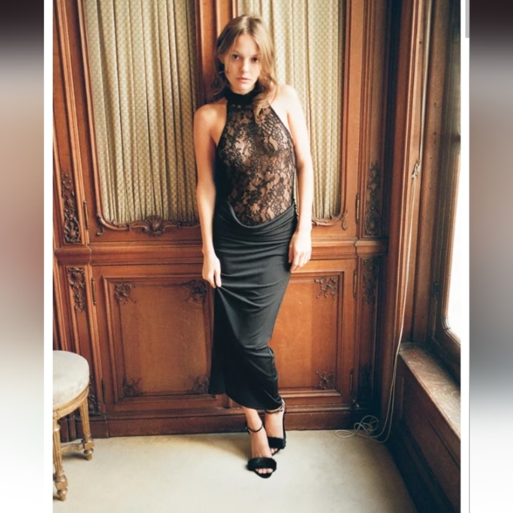 Zara Black Lace Maxi Dress